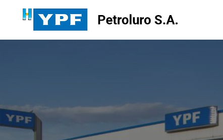 Imagen carteles de YPF con cielos y el logo (estación de servicio Petroluro)