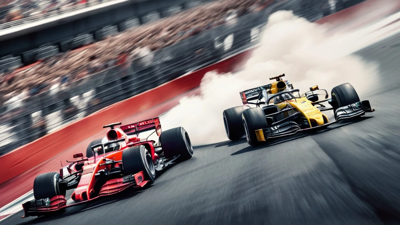 Reglamento de la F1 en 2024 y 2025 - Imagen que ilustra la lucha y la emosión de estas carreras.