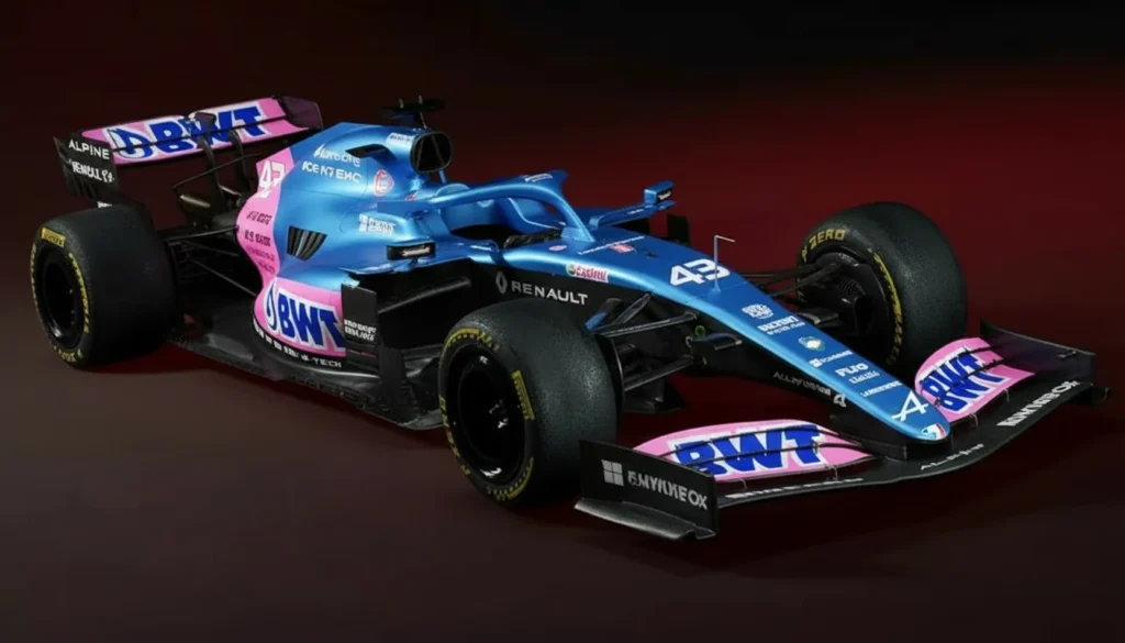Imágenes de como quedaría el nuevo modelo de auto F1 con las gráficas de Alpine a modo ilustrativo