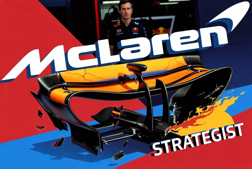 McLaren vs Red Bull F1 2025-01 Max Verstappen en el pit wall. Símbolo de la disciplina y la estrategia de ejecución sin grietas de Red Bull F1.