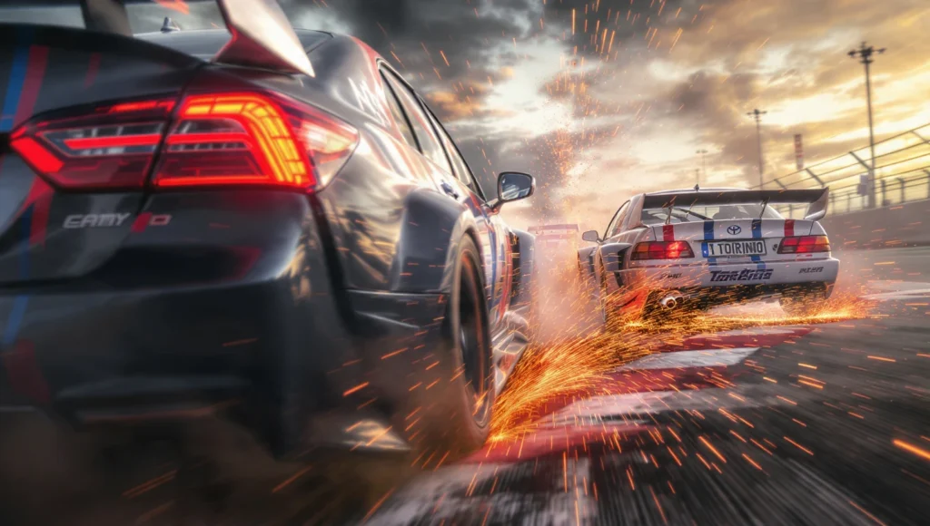 el-campeonato-de-turismo-carretera-se-define-00 Ilustrando a Matías Rossi y Marcos Landa atacando agresivamente para ganar la final del TC y cumplir el requisito de victoria.