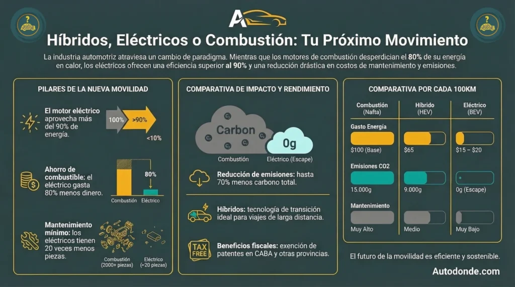 Infografia-AutoDonde-Electrico-hibrido-o-Combustion Infografía complementaria para el artículo - Híbridos eléctricos o combustión.