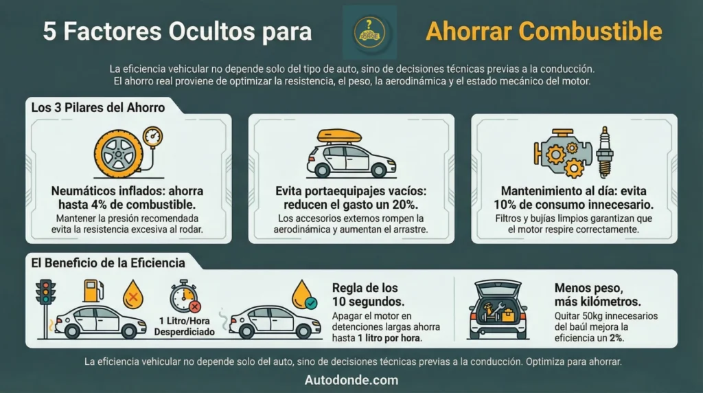 Infografia Ahorrá combustible factores ocultos