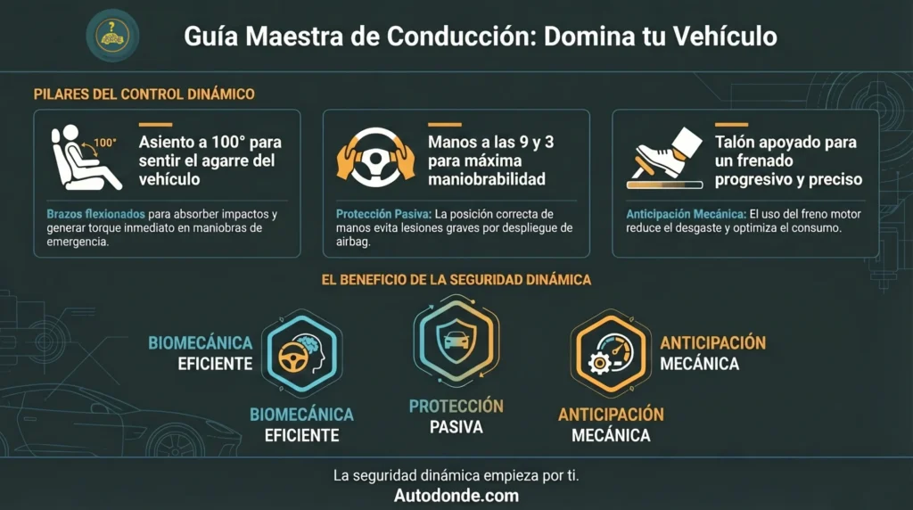 Infografía ilustrada de los pilares básicos del control dinámico.