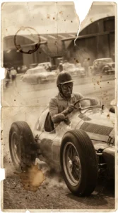 Monoplaza clásico Alfa Romeo compitiendo en el origen de la Fórmula 1 durante la década de 1950. - Historia de la Fórmula 1 -