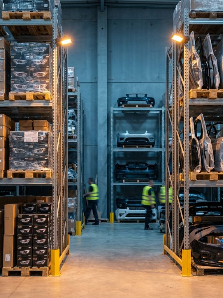 Depósito de repuestos originales de carrocería e insumos para autos de marcas chinas.